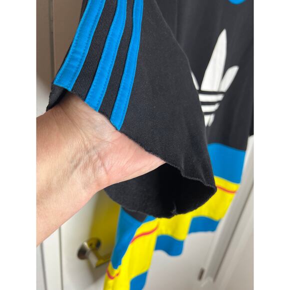 Adidas Men's Colorblock Short Sleeve Sweatshirt Black ~ Size 3XL - Picture 2 of 5